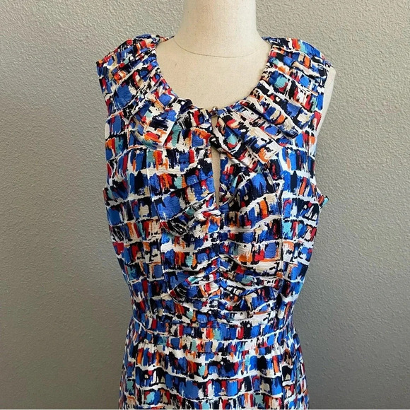 Kate Spade Multicolored Brushstroke Silk Dress Size 8 EUC - Picture 2 of 6